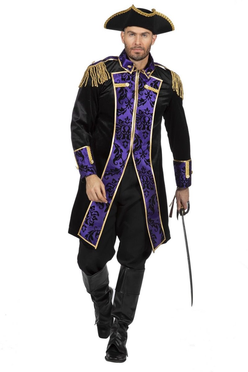Piraat & Viking Kostuum | Officier Koninklijk Fregat Piraat Man | Maat 50 | Carnaval kostuum | Verkleedkleding